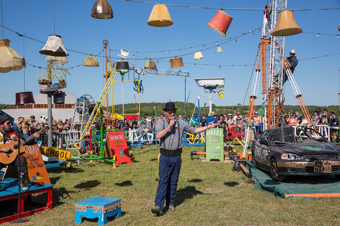 Life-sized game of <a href="http://www.mysteryland.us/en/line-up/artist/life-size-game-mousetrap/">Mousetrap</a>!<br/>